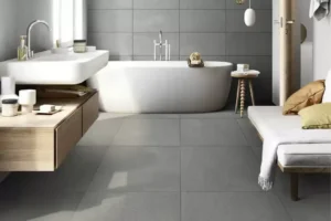 Concrete tiles flooring bathroom